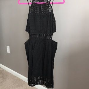 Express black dress with cut outs